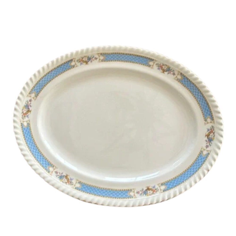 Vintage HTF Johnson Bros. Belvedere plate, Stamped Old English 11x9